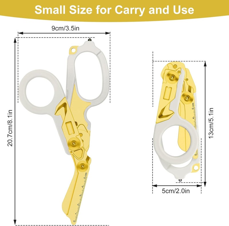 Lemasa 6in1 trauma shears - emergency responders, outdoor emergencies scissor, medical staff, and outdoor camping scissors, ttrauma scissors(Luminous Gold) - Image 2